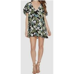 $215 Show Me Your Mumu Women's Green Disick Flutter Sleeve Shift Dress XS #E10-1